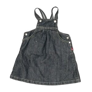 Petit Bateau Baby Girls Blue Denim Overalls Dress Size 12 months EUC!